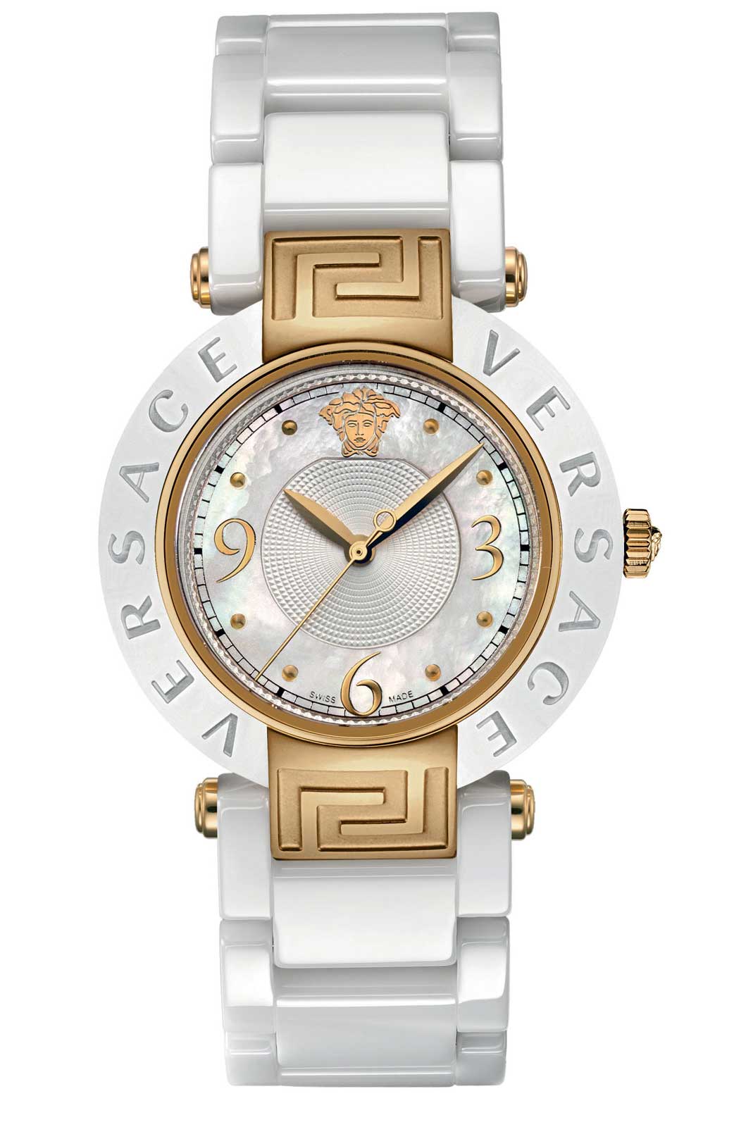 Versace QUARTZ watch 763 WHITE MOP AND SILVER GUILLOCHÉ DIAL - Click Image to Close